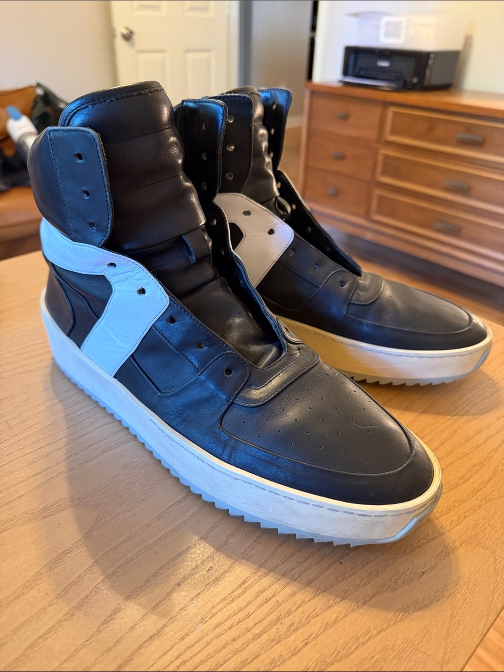 Fear of God Basketball Sneaker Black/White Leather High-Top